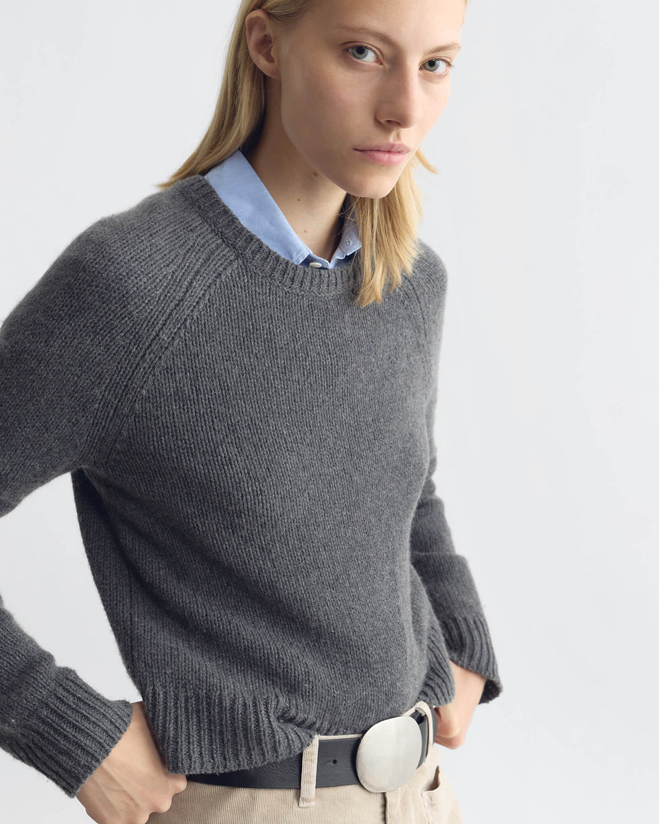 LAUREL SWEATER IN DARK CHARCOAL MELANGE