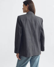 LESTON BLAZER IN GREY/BLUE CHECK