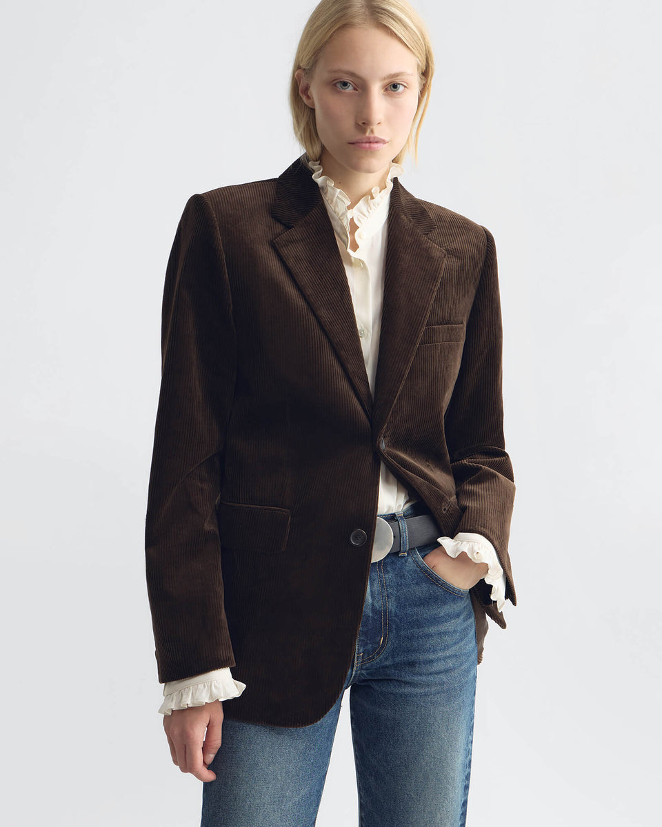 ROMAIN BOYFRIEND JACKET IN ESPRESSO