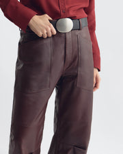 SHON LEATHER PANT IN MERLOT