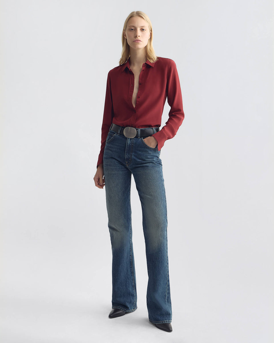 GAIA SLIM SHIRT IN CRIMSON