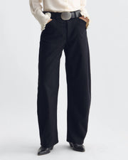 TRIBECA PANT IN BLACK PINSTRIPES