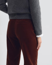 CORETTE VELVET PANT IN BURNT SIENNA