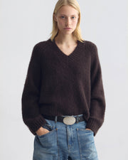 ISLEY CASHMERE SWEATER IN DARK CEDAR
