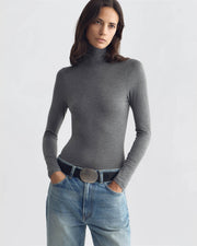 KERIA TOP IN DARK HEATHER GREY