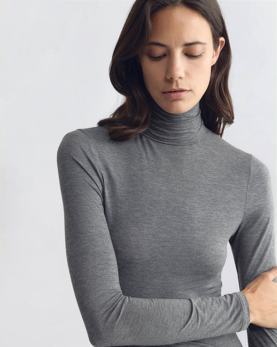 KERIA TOP IN DARK HEATHER GREY