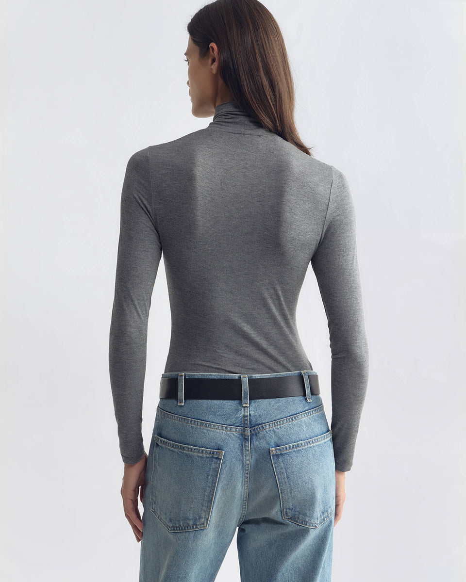 KERIA TOP IN DARK HEATHER GREY