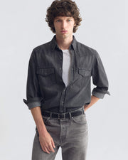 TRAVIS DENIM SHIRT IN FADED BLACK WASH