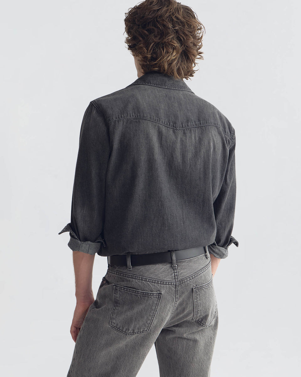 TRAVIS DENIM SHIRT IN FADED BLACK WASH