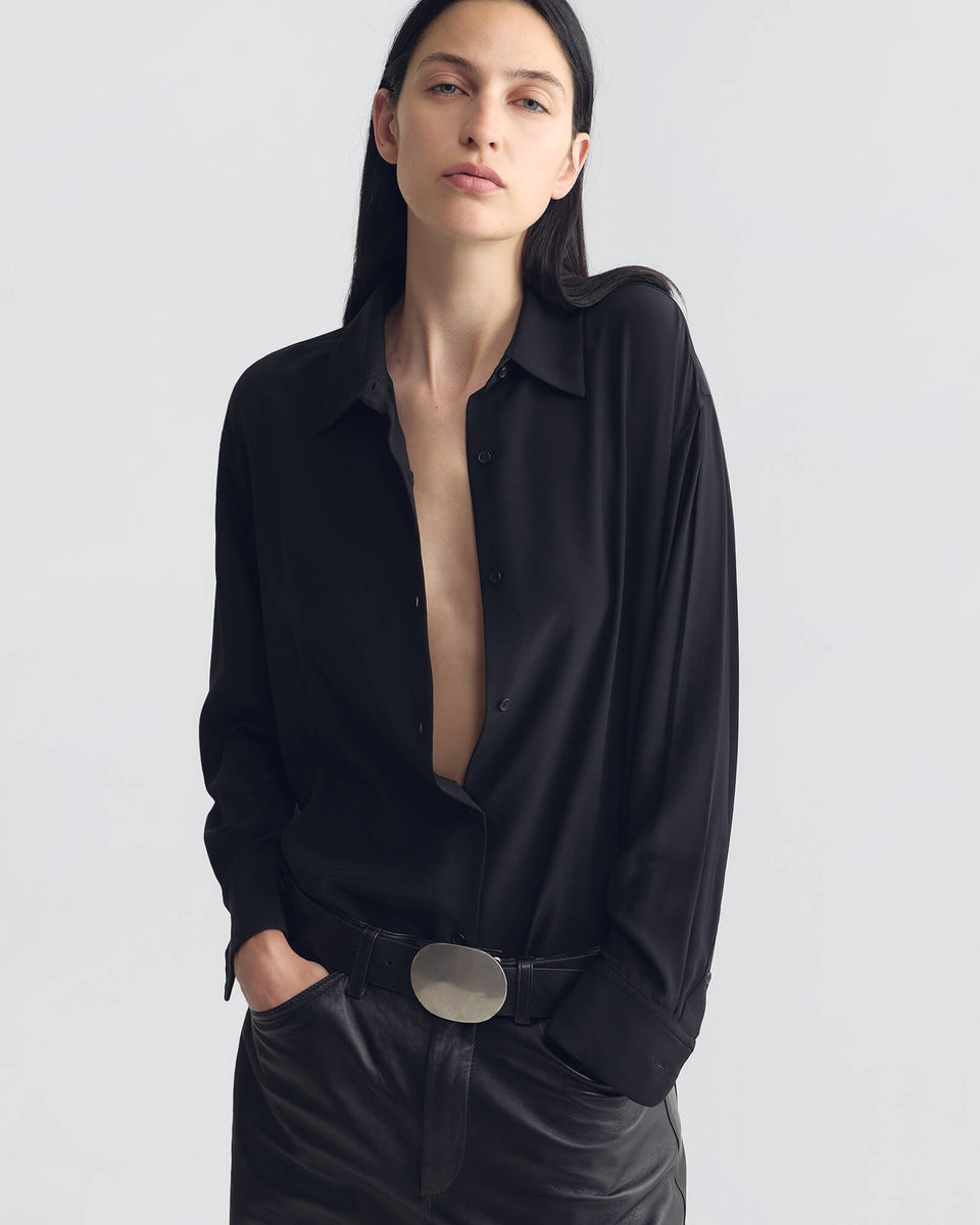 THELMA SLIM SHIRT IN BLACK