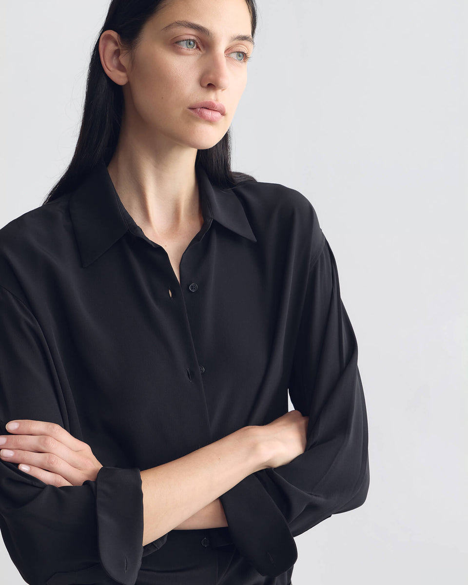 THELMA SILK SHIRT IN BLACK