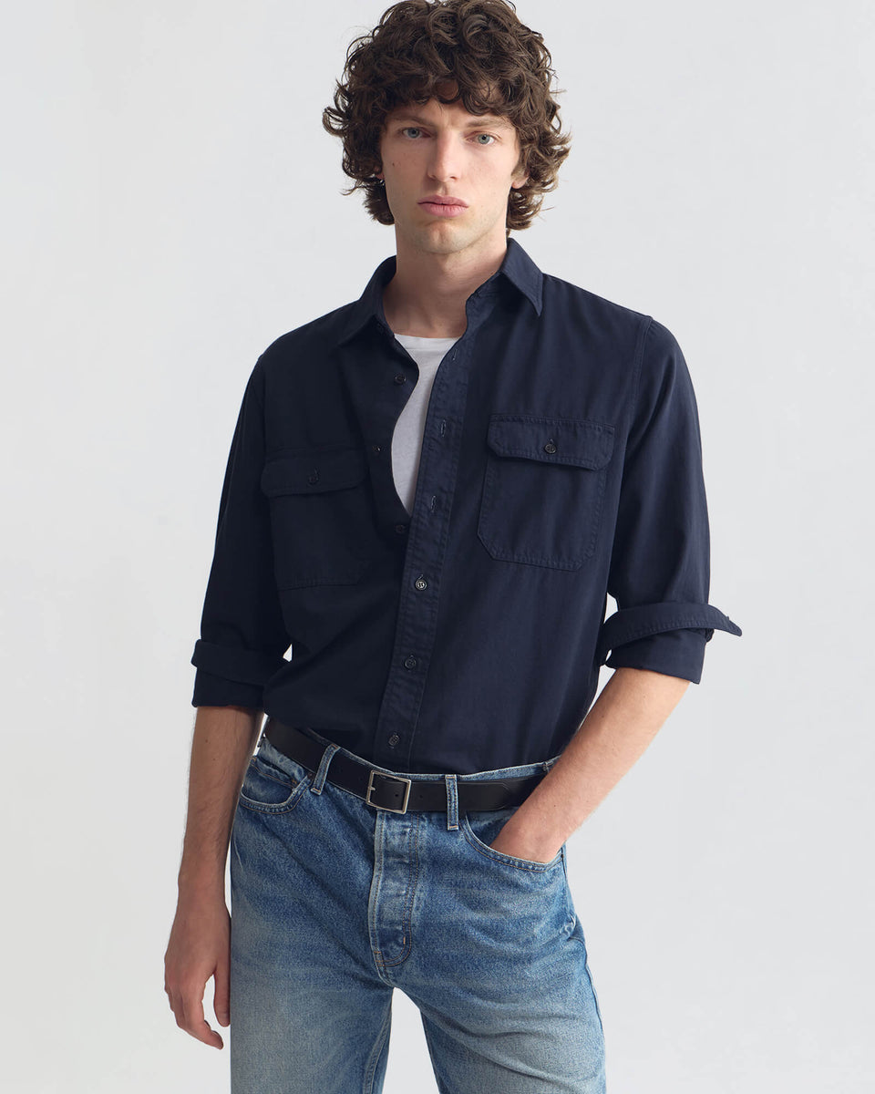 CARMINE UTILITY SHIRT IN CARMINE UTILITY SHIRT