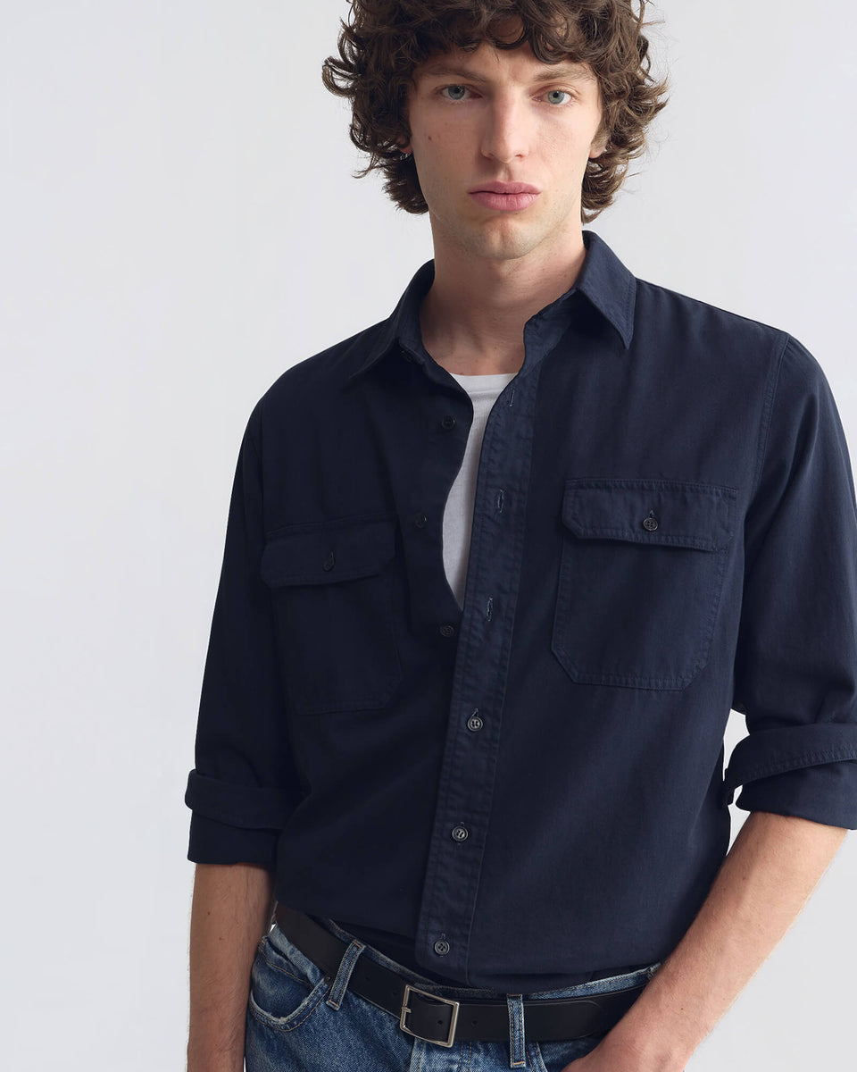 CARMINE UTILITY SHIRT IN JET BLACK