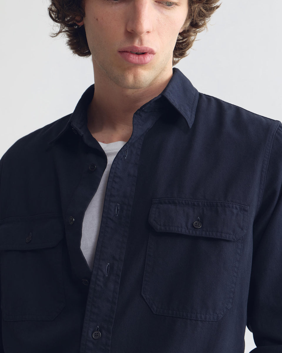 CARMINE UTILITY SHIRT IN JET BLACK