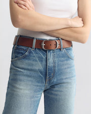 NILI BELT IN CHESTNUT W/ ANTIQUE SILVER BUCKLE