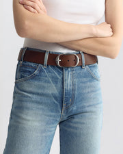 NILI BELT IN CHESTNUT W/ ANTIQUE SILVER BUCKLE