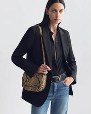 FRANCOISE BAG IN TAUPE SNAKESKIN