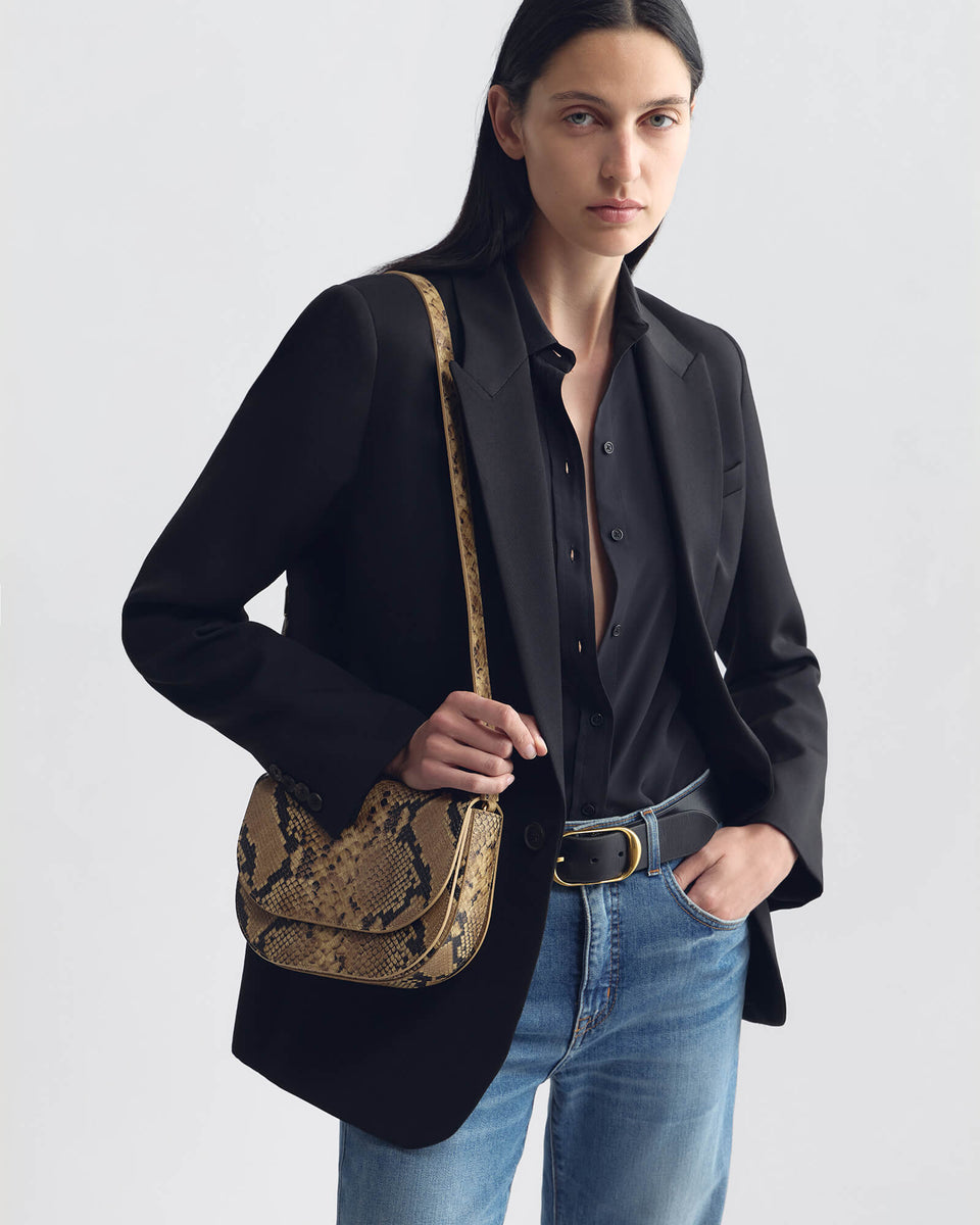 FRANCOISE BAG IN TAUPE SNAKESKIN