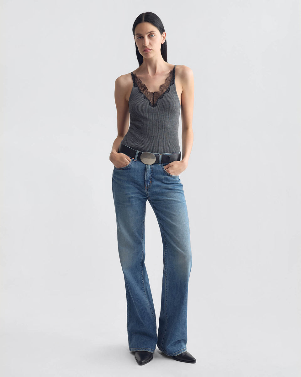 ARONIA SWEATER TANK IN DARK GREY MELANGE