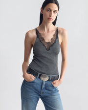 ARONIA SWEATER TANK IN DARK GREY MELANGE