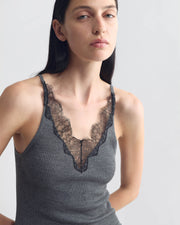 ARONIA SWEATER TANK IN DARK GREY MELANGE