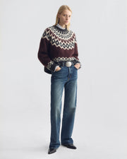 ISALINE FAIR ISLE SWEATER IN BURGUNDY FAIRISLE