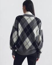 DONNIKA ARGYLE SWEATER IN CHARCOAL ARGYLE