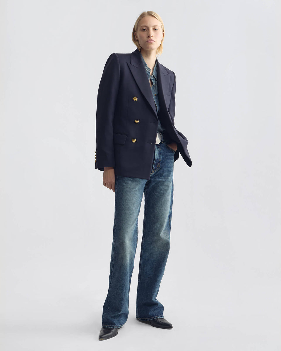 BRUNI DOUBLE BREASTED JACKET IN MIDNIGHT