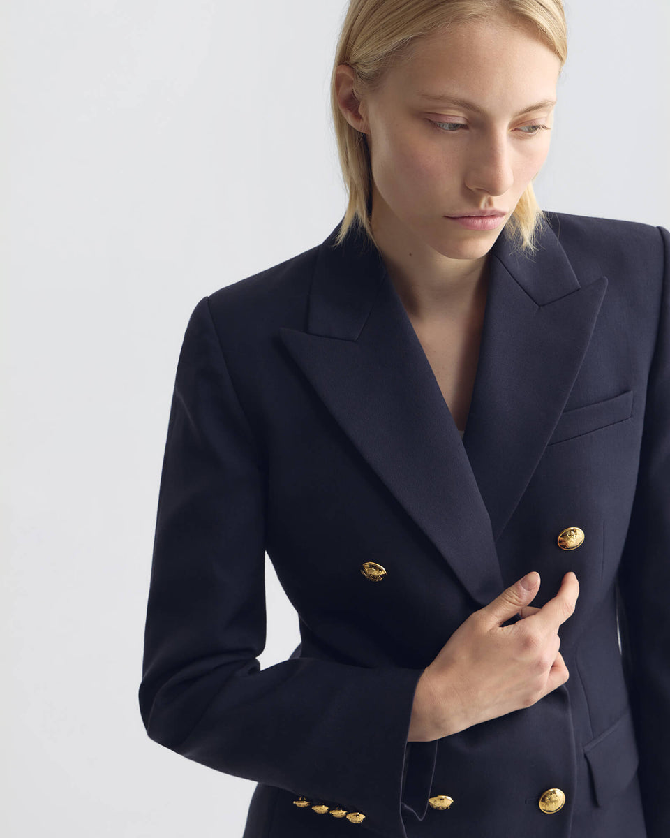 BRUNI DOUBLE BREASTED JACKET IN MIDNIGHT