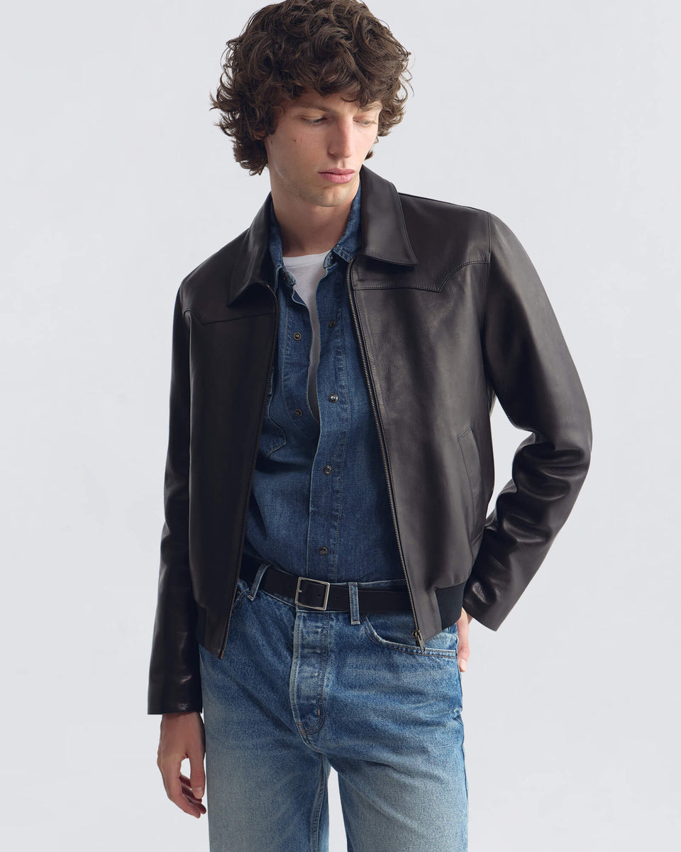 HAMMOND LEATHER JACKET IN BLACK