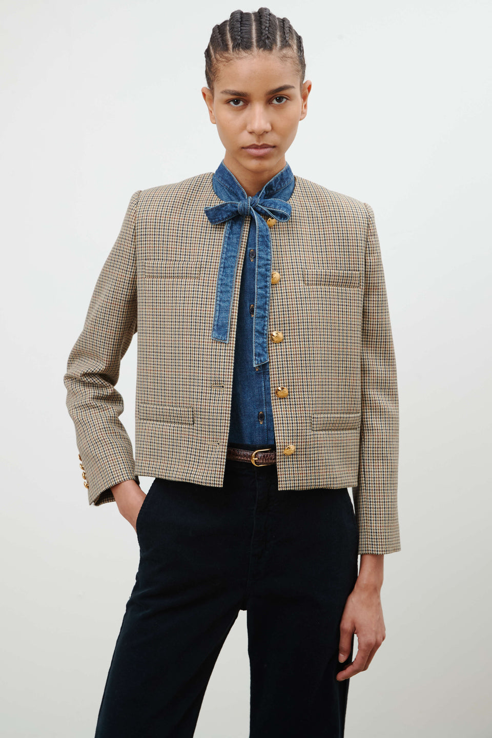 SLOANE JACKET IN HUNTER CHECK