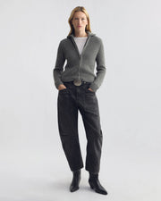 ARLEN CARDIGAN IN MEDIUM GREY MELANGE