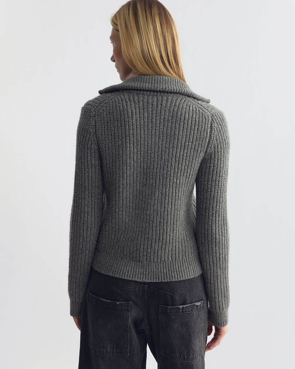 ARLEN CARDIGAN IN MEDIUM GREY MELANGE