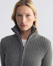 ARLEN CARDIGAN IN MEDIUM GREY MELANGE