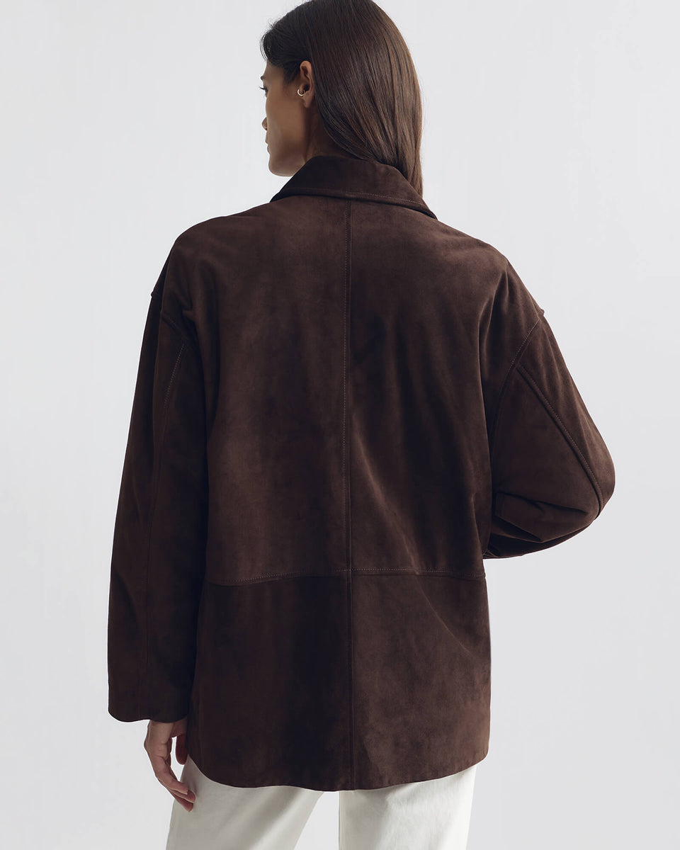 MIRRA SUEDE JACKET IN CHOCOLATE