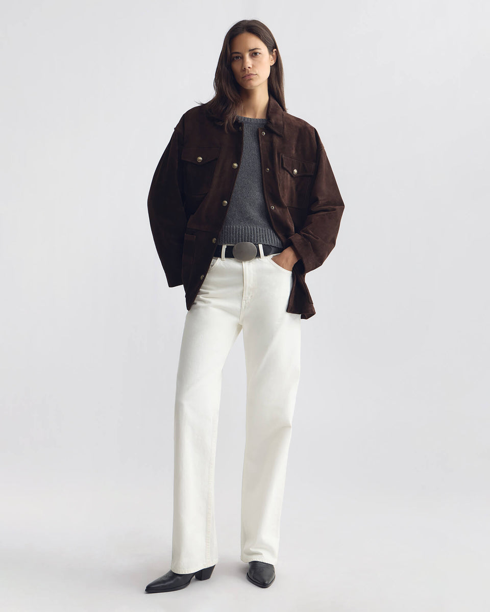 MIRRA SUEDE JACKET IN CHOCOLATE