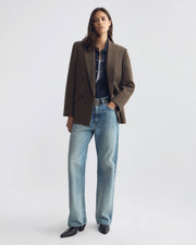 LESTON WOOL BLAZER IN BROWN CHECK
