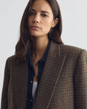 LESTON WOOL BLAZER IN BROWN CHECK