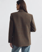 LESTON WOOL BLAZER IN BROWN CHECK