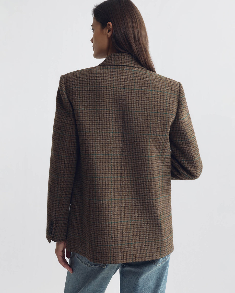 LESTON WOOL BLAZER IN BROWN CHECK