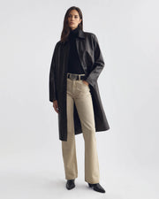 ABEL LEATHER COAT IN BLACK