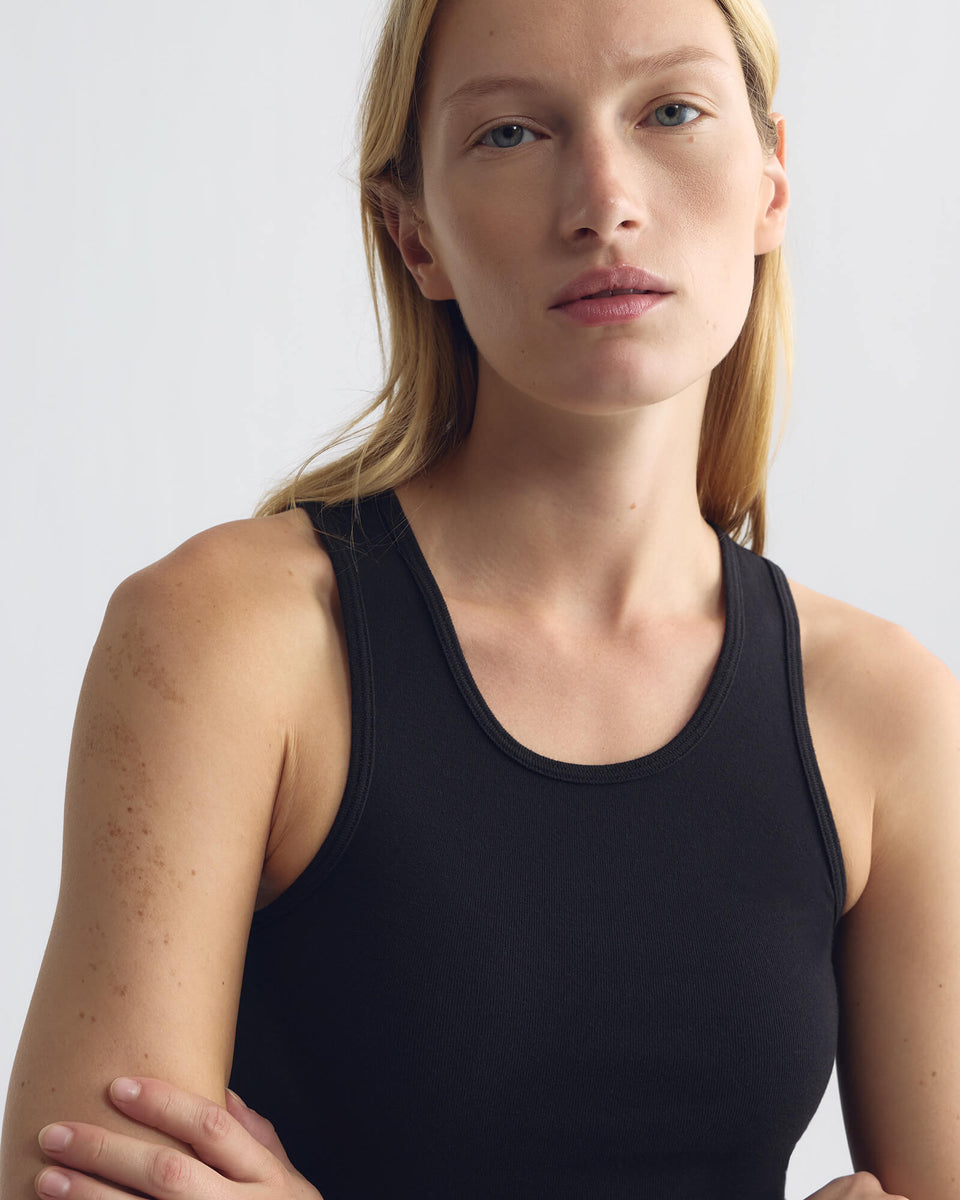 JUNE COTTON TANK IN JET BLACK