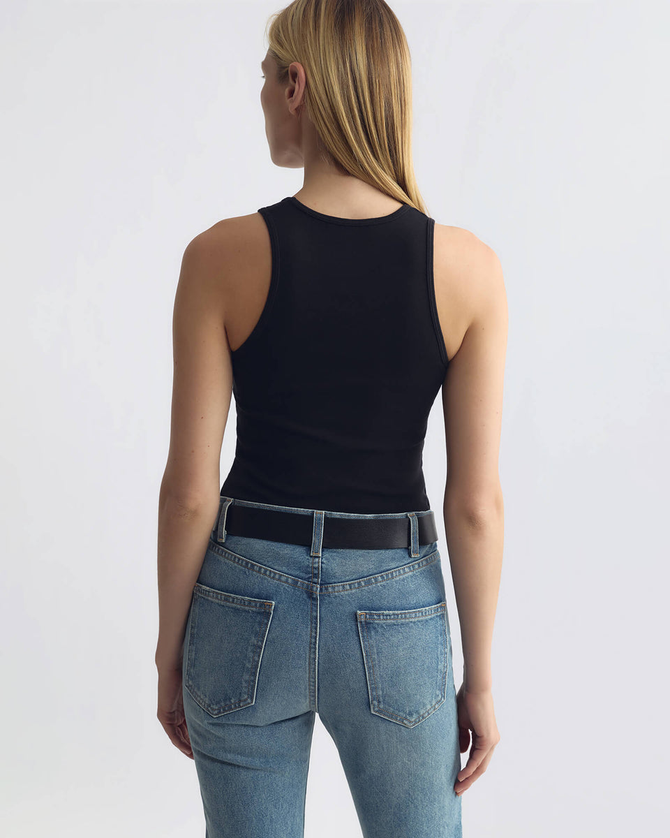 JUNE COTTON TANK IN JET BLACK