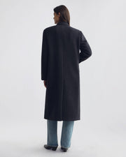 ALAIN TAILORED WOOL COAT IN CHARCOAL HERRINGBONE