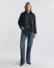 BRINLEY WAXED SHORT PARKA IN BLACK