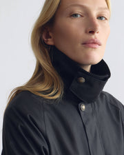 BRINLEY WAXED SHORT PARKA IN BLACK