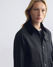 BRINLEY WAXED SHORT PARKA IN BLACK