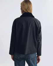 BRINLEY WAXED SHORT PARKA IN BLACK