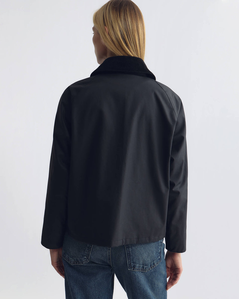 BRINLEY WAXED SHORT PARKA IN BLACK