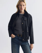 BRINLEY WAXED SHORT PARKA IN BLACK